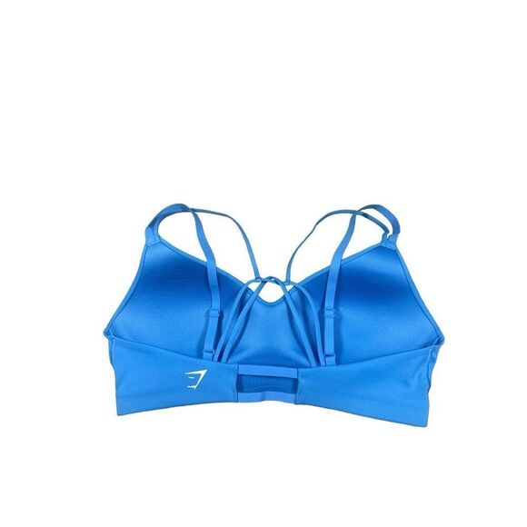 Gymshark Strappy Back Light Support Sports Bra Lats Blue Strappy Foam Cups Gym M - Picture 4 of 8